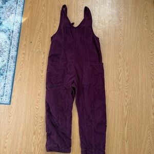 Free People High Roller Jumpsuit Purple Corduroy